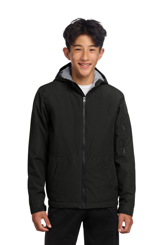 SportTek Youth Waterproof Insulated Jacket YST56 Black