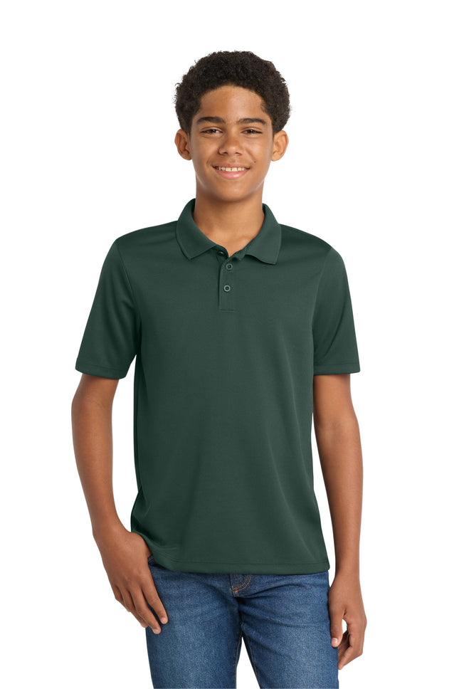 SportTek Youth PosiCharge RacerMesh Polo YST640 Dark Forest Green
