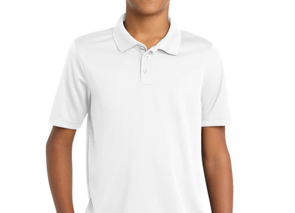 SportTek Youth PosiCharge RacerMesh Polo YST640 White