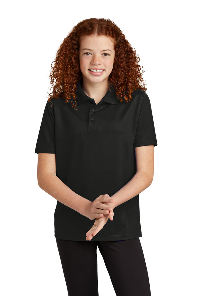 SportTek Youth UV Micropique Polo YST740 Black