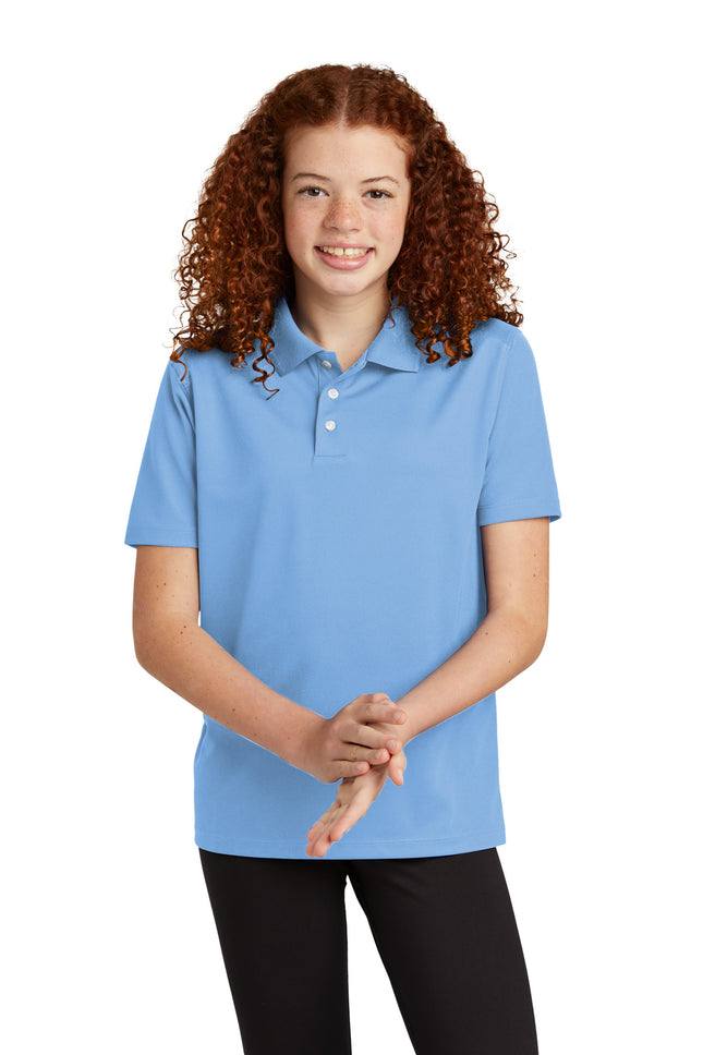 SportTek Youth UV Micropique Polo YST740 Carolina Blue