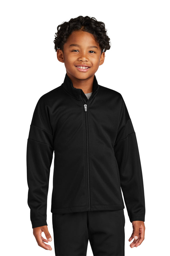 SportTek Youth Travel FullZip Jacket YST800 Black Black