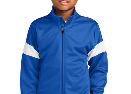 SportTek Youth Travel FullZip Jacket YST800 True Royal White