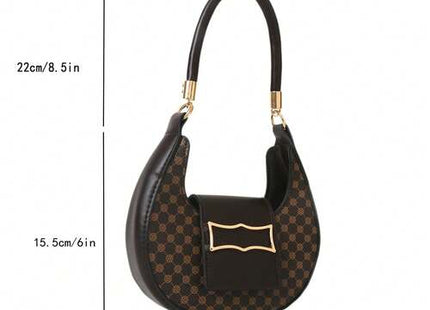 Women’s Vintage Floral Print Mini  Chocolate Brown PU Hobo Handbag
