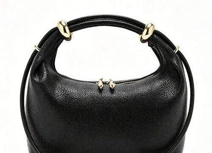 Women’s Crescent Hobo Bag with Gold Ring Handle