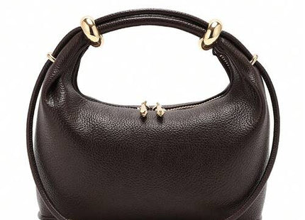 Women’s Crescent Hobo Bag with Gold Ring Handle