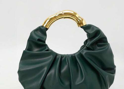 Women’s Pleated Large-Capacity Cloud Handbag with Metal Hardware