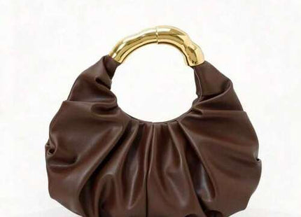 Women’s Pleated Large-Capacity Cloud Handbag with Metal Hardware
