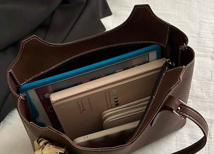 Women’s Minimalist Letter Print Shoulder Bag with Scarf