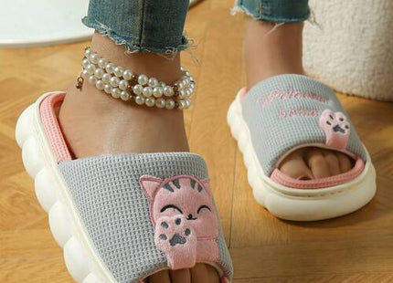 Women’s Cartoon Animal Open-Toe Chunky Sole Slide Slippers