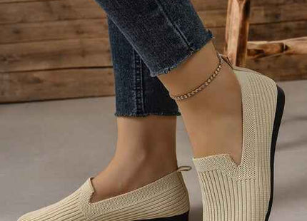 Women’s Beige Breathable Flat-Sole Casual Sneakers