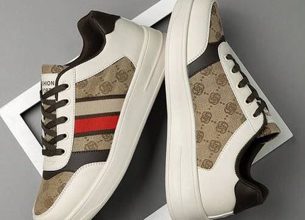 Men’s Colorblock Letter Graphic Lace-Up Casual Sneakers