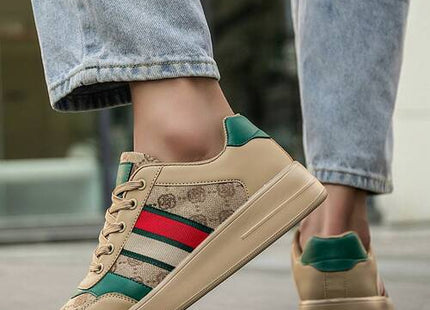 Men’s Colorblock Letter Graphic Lace-Up Casual Sneakers