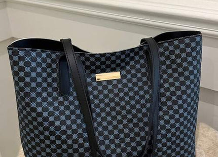 Women’s Vintage Letter Print Large-Capacity Shoulder Tote Bag