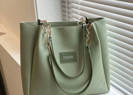 Women’s Letter Patch Zipper Tote Bag