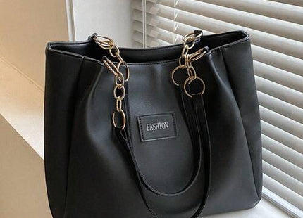 Women’s Letter Patch Zipper Tote Bag