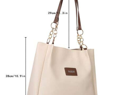 Women’s Letter Patch Zipper Tote Bag