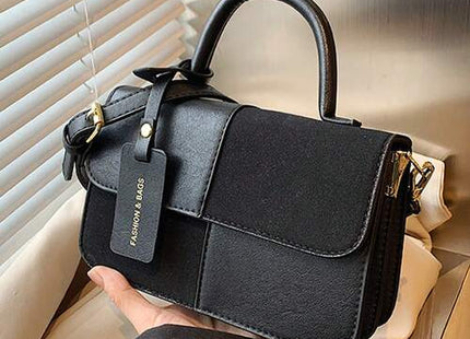 Women’s Coffee Brown Plaid Patchwork Shoulder & Crossbody Handbag
