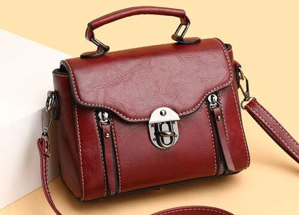 Women’s Vintage Flip-Lock Square Handbag