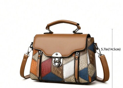Women’s Vintage Flip-Lock Square Handbag