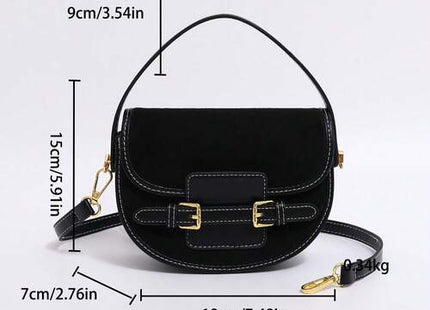 Women’s Vintage  PU Saddle Bag with Adjustable Strap
