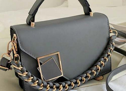 Women’s Mini PU Flap Shoulder Bag with Chain Detail