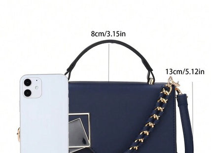 Women’s Mini PU Flap Shoulder Bag with Chain Detail
