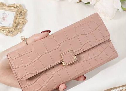 Women’s Burgundy Trifold Wallet with Multi-Card Slots and Zipper Pocket