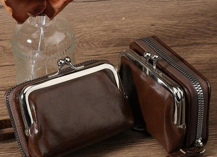 Women’s Short PU Leather Wallet with Zipper Coin Purse