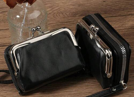 Women’s Short PU Leather Wallet with Zipper Coin Purse