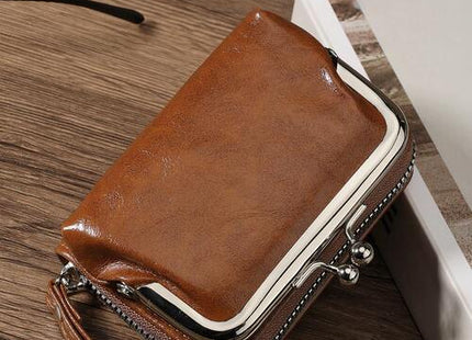 Women’s Short PU Leather Wallet with Zipper Coin Purse