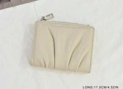 Women’s Korean-Style Wrinkled PU Card Holder with Multiple Card Slots
